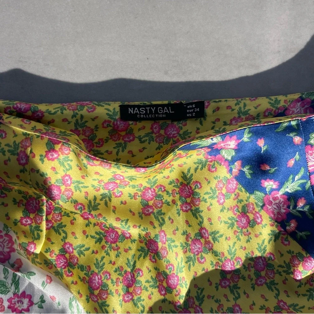 Nasty Gal Floral Patchwork Skirt
